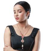 Gold  pink polished brasss Necklace