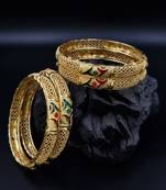 AARNAA Bangles for Women Stylish Traditional Casual Party RubyGreen Color Bangles for Women and Girls  BG_G31_RG_120