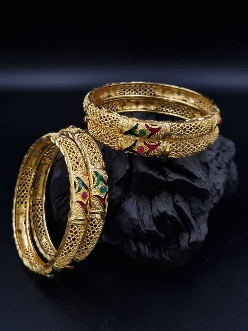 AARNAA Bangles for Women Stylish Traditional Casual Party RubyGreen Color Bangles for Women and Girls  BG_G31_RG_120