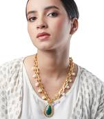 Green brass necklace