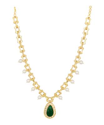 Green brass necklace 2