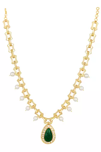Green brass necklace
