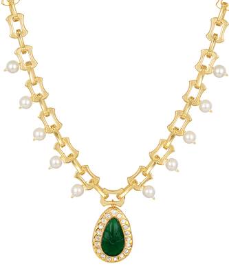 Green brass necklace 3