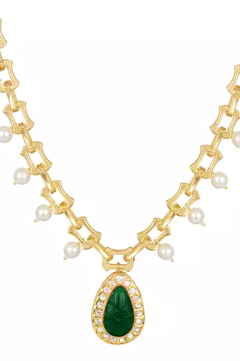 Green brass necklace