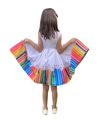 Aglare Beatiful Pencil Designed Frock Stitched,with can can inside. 2