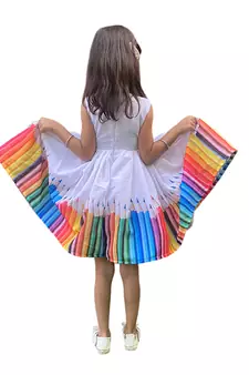 Aglare Beatiful Pencil Designed Frock Stitched,with can can inside.