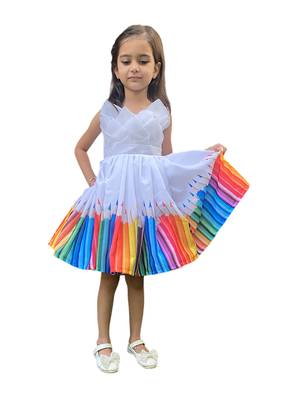 Aglare Beatiful Pencil Designed Frock Stitched,with can can inside. 4