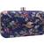 DARK BLUE WOMEN SILK SATIN FABRIC HAND CLUTCH CUM SLING BAG