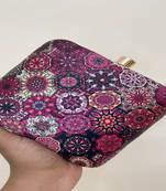 DARK PINK WOMEN SILK SATIN FABRIC HAND CLUTCH CUM SLING BAG