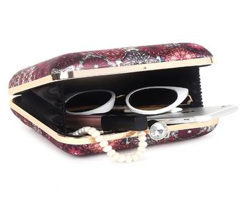DARK PINK WOMEN SILK SATIN FABRIC HAND CLUTCH CUM SLING BAG 3