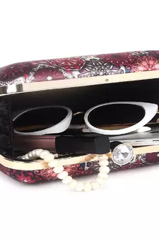 DARK PINK WOMEN SILK SATIN FABRIC HAND CLUTCH CUM SLING BAG