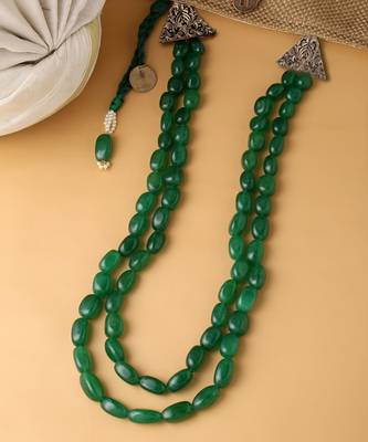 Green Beaded Necklace For Men 1