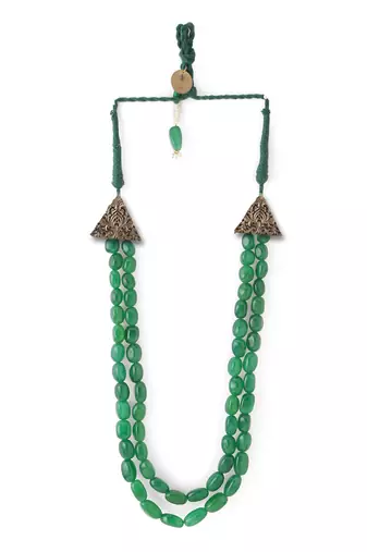 Green Beaded Necklace For Men