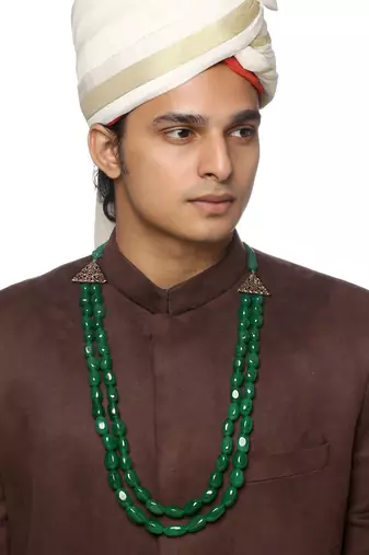 Green Beaded Necklace For Men