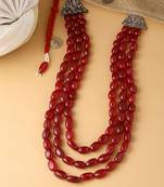 Red Beaded Necklace For Men