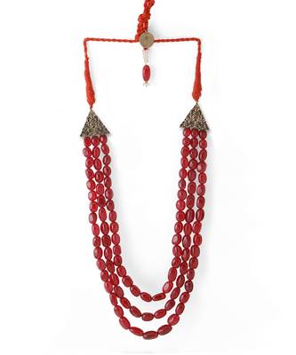 Red Beaded Necklace For Men 2