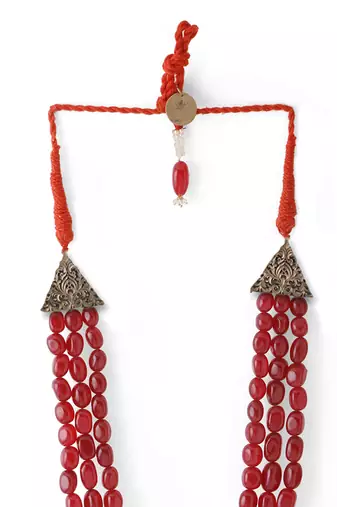 Red Beaded Necklace For Men