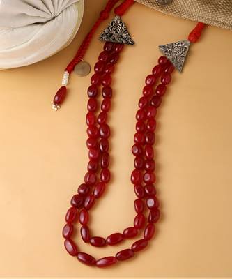 Red Beaded Necklace For Men 1