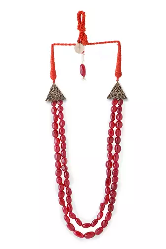Red Beaded Necklace For Men