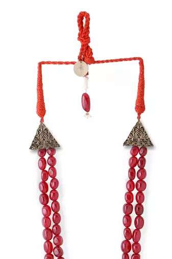 Red Beaded Necklace For Men