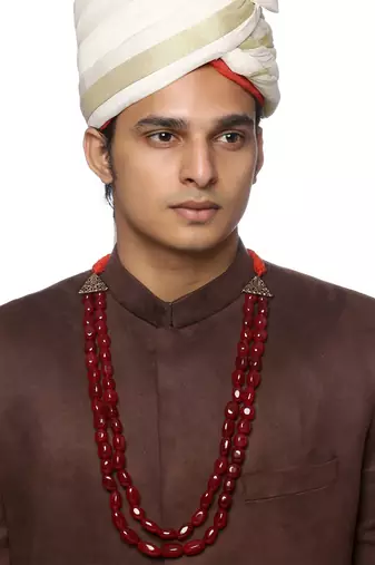 Red Beaded Necklace For Men