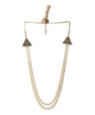 White Pearl Beaded Necklace For Men 2