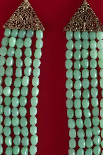 Green Beaded Necklace For Men