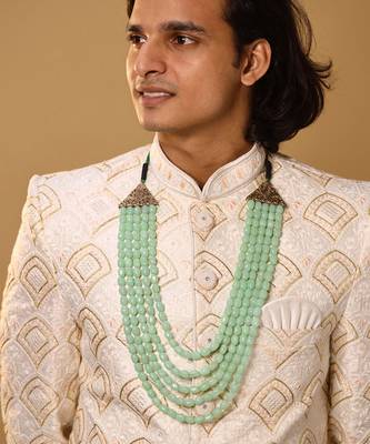 Green Beaded Necklace For Men 4