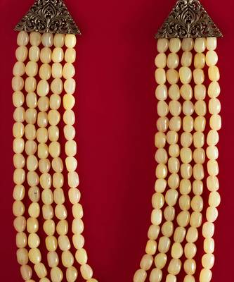 Yellow Beaded Necklace For Men 1