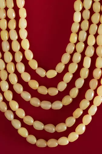 Yellow Beaded Necklace For Men
