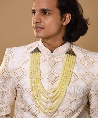 Yellow Beaded Necklace For Men 4