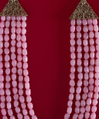 Pink Beaded Necklace For Men 2