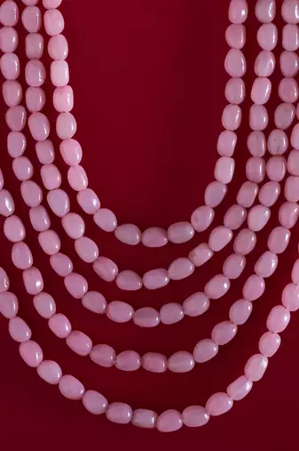 Pink Beaded Necklace For Men