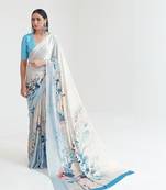 Women's Japan Satin Silk Saree With Unstitched Boluse Piece