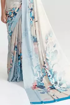 Women's Japan Satin Silk Saree With Unstitched Boluse Piece