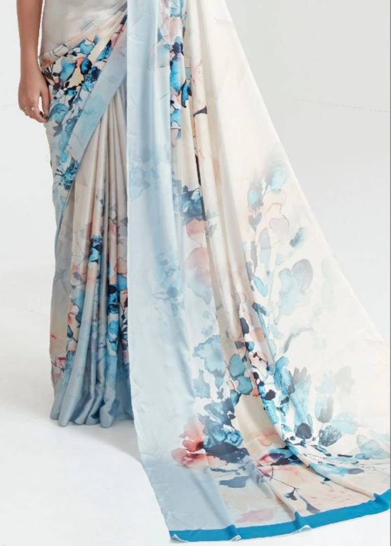 Women's Japan Satin Silk Saree With Unstitched Boluse Piece