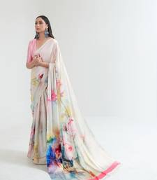 Women's Japan Satin Silk Saree With Unstitched Boluse Piece