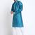 Kraft India Men Blue Silk Jacquard Sequence Kurta Only