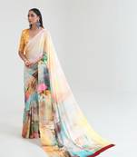 Women's Japan Satin Silk Saree With Unstitched Boluse Piece