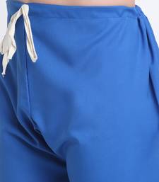 Men Blue Cotton Solid Pathani and Salwar Set
