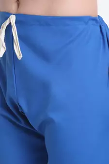 Men Blue Cotton Solid Pathani and Salwar Set