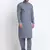 Men Grey Cotton Solid Pathani and Salwar Set