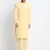 Men Yellow Cotton Solid Pathani and Salwar Set