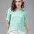 Turquoise embroidered georgette party-tops