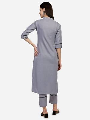 Grey block print cotton salwar 2