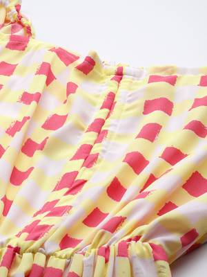 Red printed georgette short-dresses 2