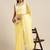 SAREE MALL Women's Organza Yellow Solid Celebrity Saree With Blouse Piece