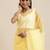 SAREE MALL Women's Organza Yellow Solid Celebrity Saree With Blouse Piece