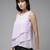 Purple printed georgette party-tops