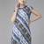 Blue printed georgette party-tops